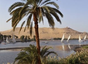 Felukkaer på Nilen i Egypten